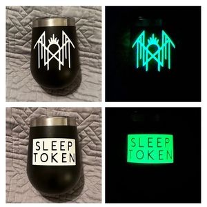 Custom SLEEP TOKEN Glow in the Dark OtterBox ELEVATION 10oz Wine Tumbler W/Lid